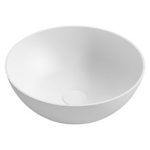 London 400mm Matte White Round Solid Surface Above Counter Basin